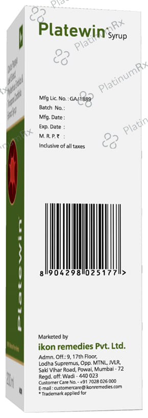 Platewin Syrup (200ml Each) 1 Bottle