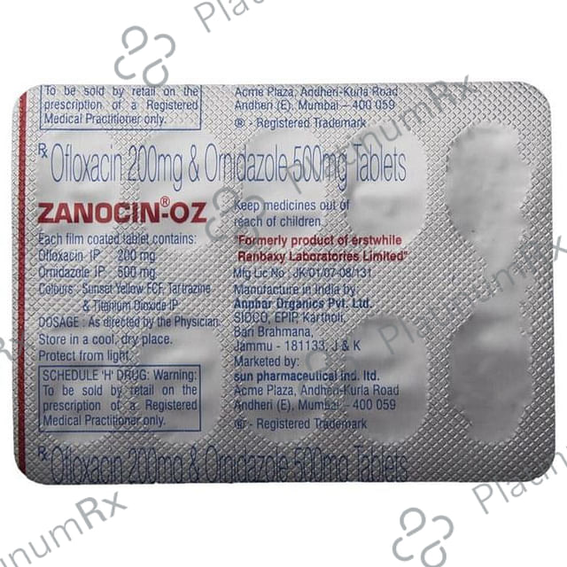 Zanocin OZ 200/500mg Tablet 10s