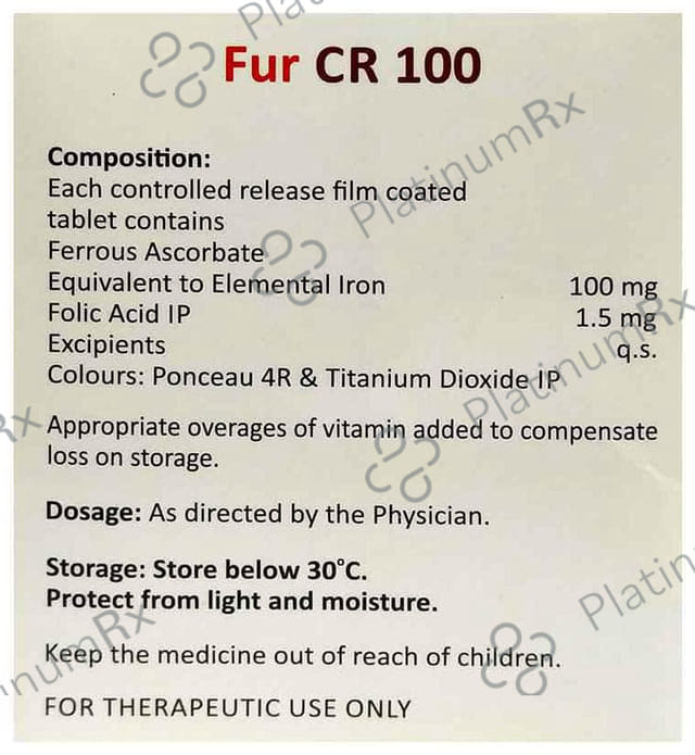 Fur CR 100mg/1500mcg Tablet 10s