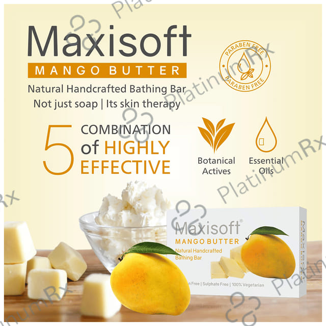 Maxisoft Mango Butter Bathing Bar (75gm Each) 6 units