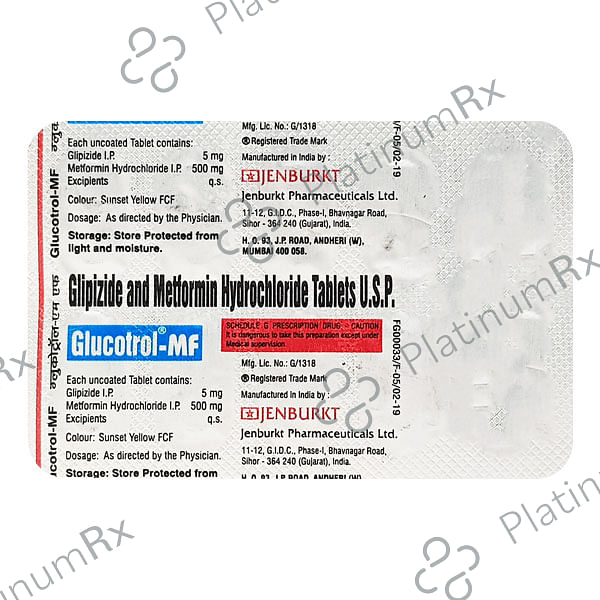 Glucotrol MF 5/500mg Tablet 10s