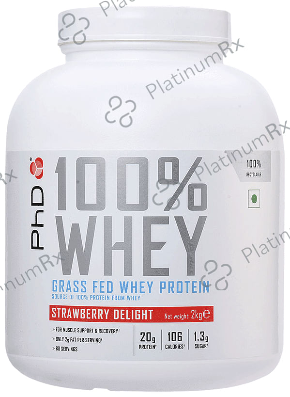PHD 100% Grass Fed Whey Protein Strawberry Delight