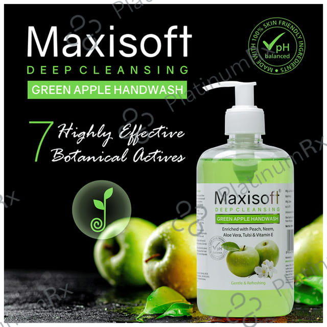 Maxisoft Deep Cleansing Green Apple Hand Wash (500ml Each) 1 Bottle