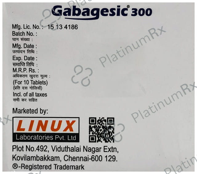 Gabagesic 300mg Tablet 10s