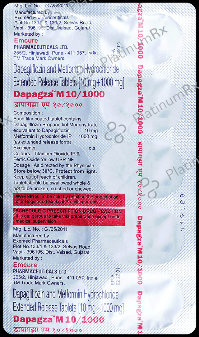Dapagza M 10/1000 Tablet