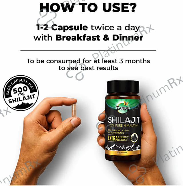 Zandu 500mg Shilajit Capsule 60s