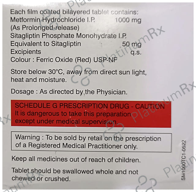 Sitaglyn M 50/500mg Tablet PR 10s
