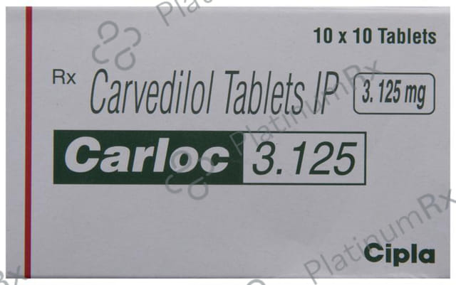 Carloc 3.125mg Tablet 10s