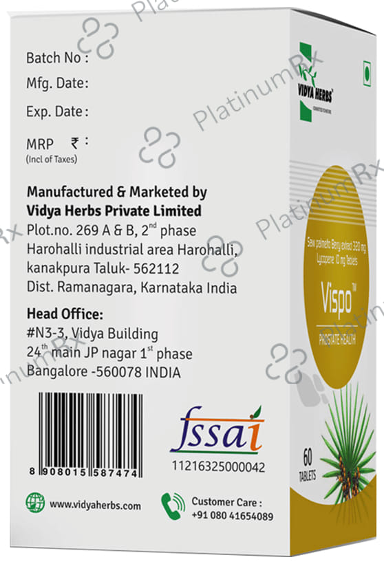 Vidya Herbs Vispo Tablet for Prostate Health