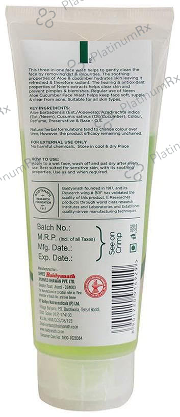 Baidyanath (Jhansi) Aloe, Neem & Cucumber Face Wash