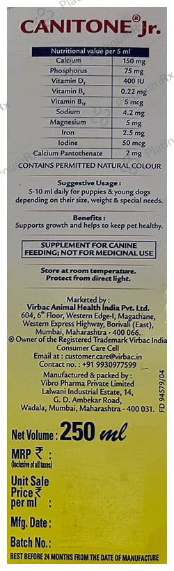 Canitone Junior Pet Oral Suspension