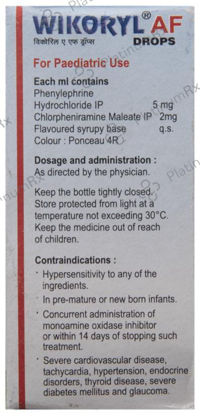 Wikoryl AF 2/5mg Drops 15ml