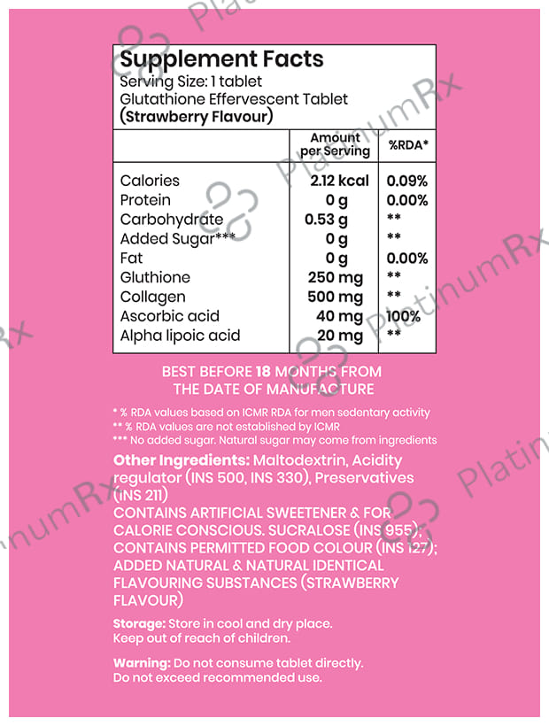 Superfit Glutathione Glow Effervescent Tablet Strawberry