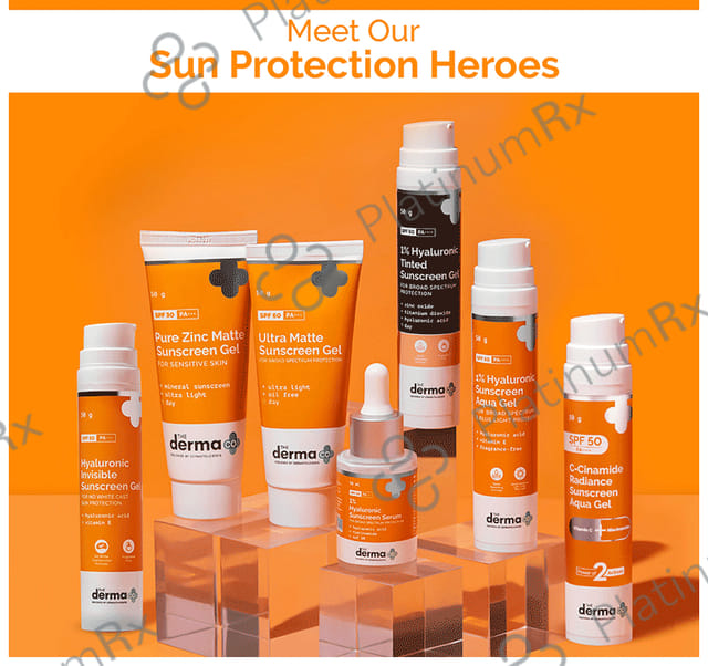 The Derma Co C Cinamide Radiance Sunscreen SPF 50 PA++++ Aqua Gel 50gm