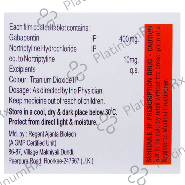 Gabalip NT 400/10mg Tablet 10s