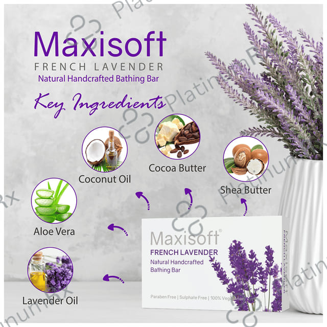 Maxisoft French Lavender Bathing Bar (75gm Each) 6 units
