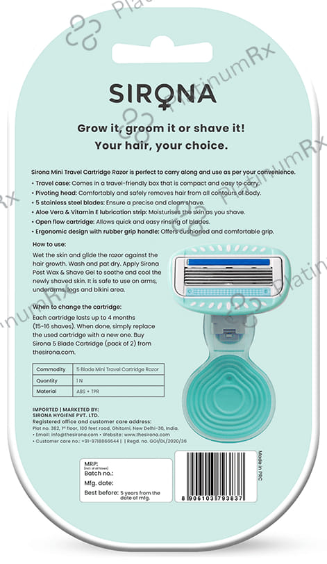 Sirona Mini Travel Cartridge Razor 1s