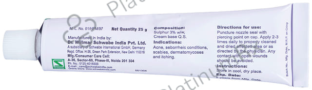 Dr Willmar Schwabe India Topi Sulphur Cream