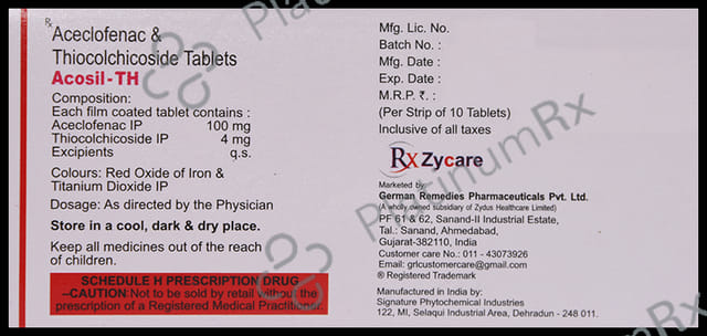 Acosil TH 100/4mg Tablet 10s