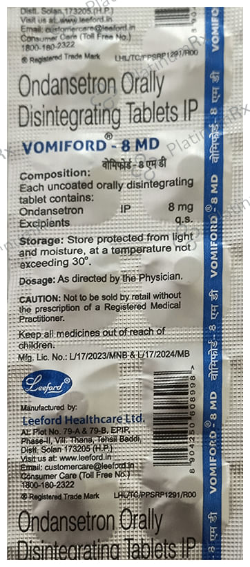 Vomiford 8mg MD Tablet 10s