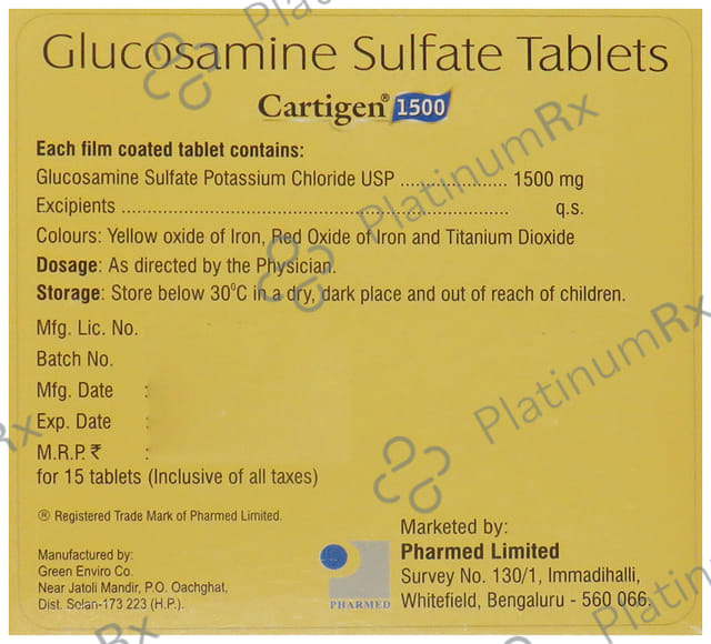 Cartigen 1500mg Tablet 15s
