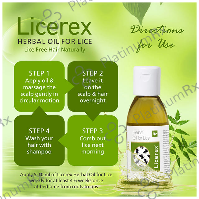 Licerex Herbal Oil for Lice (25ml Each) 1 Bottle