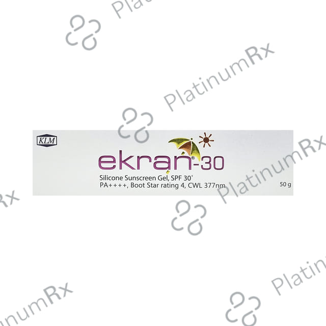 Ekran 30 Silicone Sunscreen SPF 30+ PA++++ Water Resistant Gel 50gm