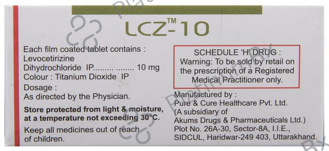 LCZ 10mg Tablet 10s