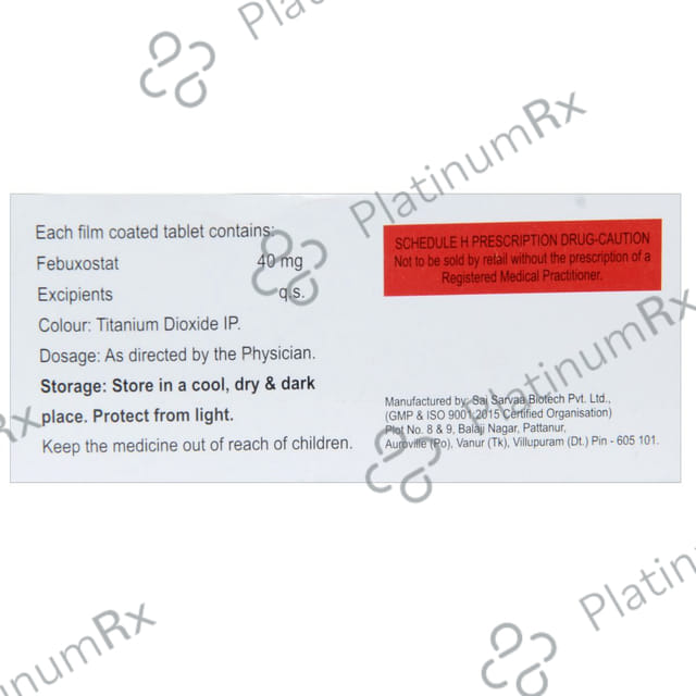 Hiuric 40mg Tablet 10s