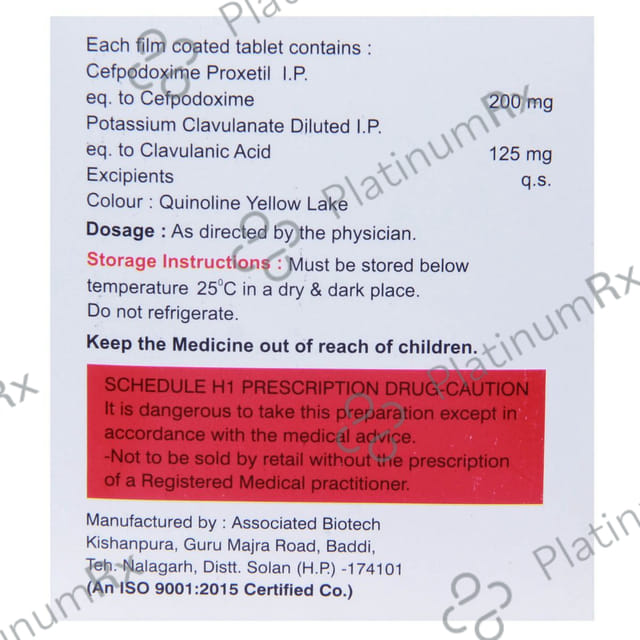 3G Dox CV 200/125mg Tablet 10s