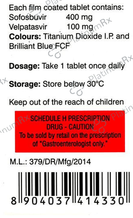 Velpanat 400/100mg Tablet 28s