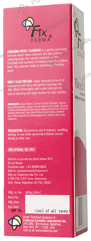 Fixderma Face 21 Cleanser for Brightening & Radiance