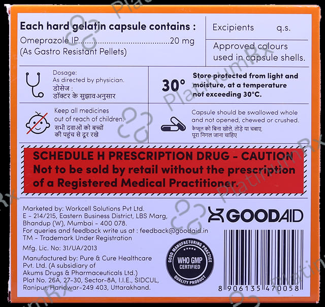 Gastroprazole 20mg Capsule 15s
