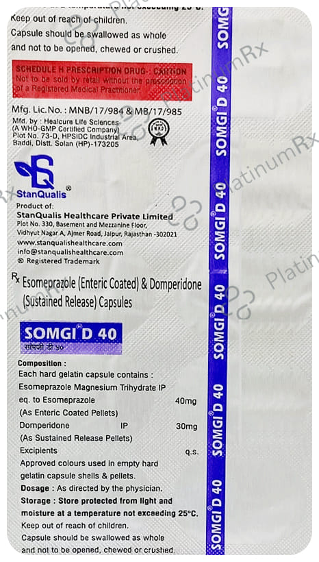 Somgi D 30mg/40mg Capsule SR