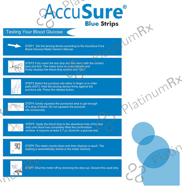 Dr. Gene Accusure Blood Glucose Test Strip (Only Strip) 50 Test