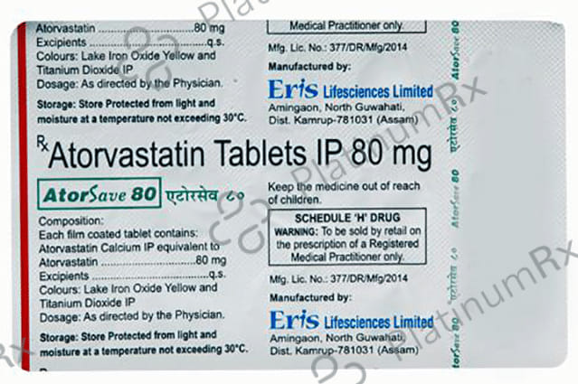 Atorsave 80mg Tablet 15s