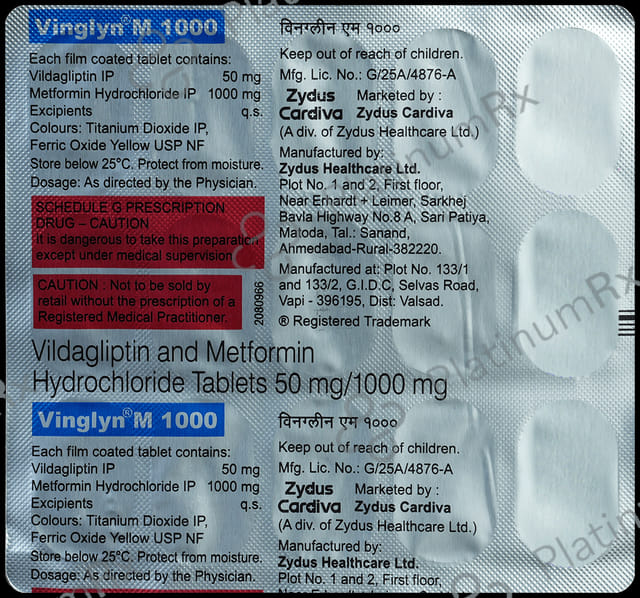 Vinglyn M 1000/50mg Tablet 15s
