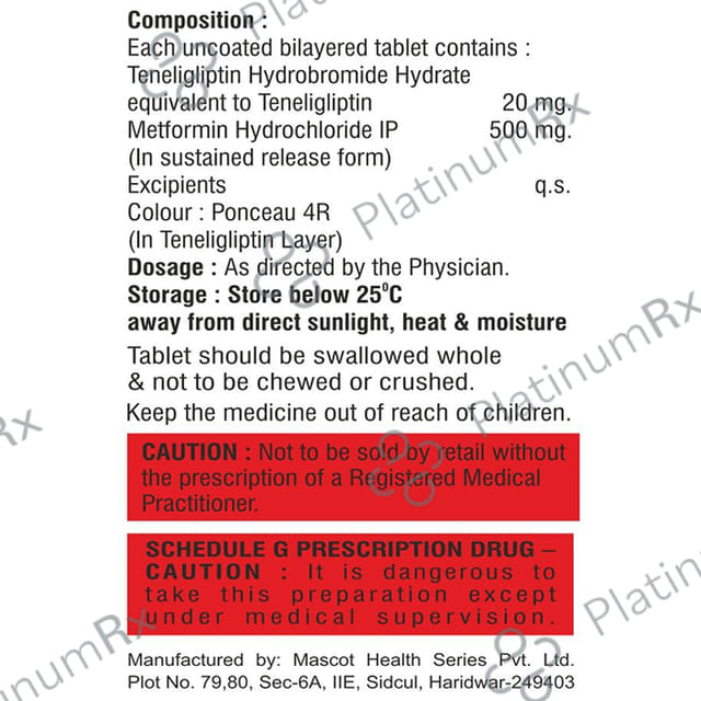 Tenilimend-M 20/500 Tablet SR