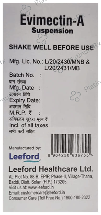 Evimectin A 200/1.5mg Suspension 10ml