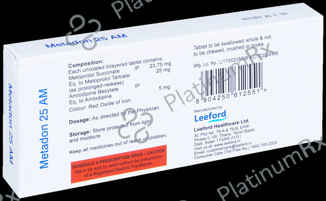 Metadon 5/25mg AM Tablet PR 10s