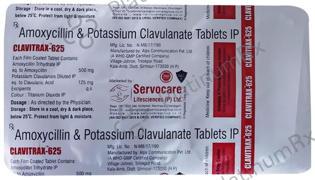 Clavitrax 500/125mg Tablet 10s