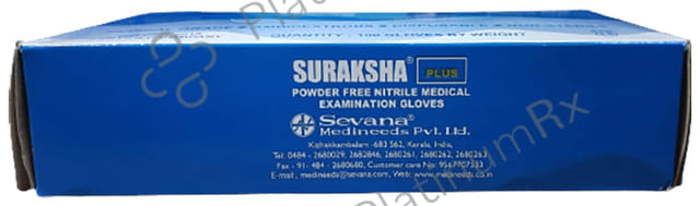 Suraksha Plus Powder Free Nitrile Medical Examination Glove Small