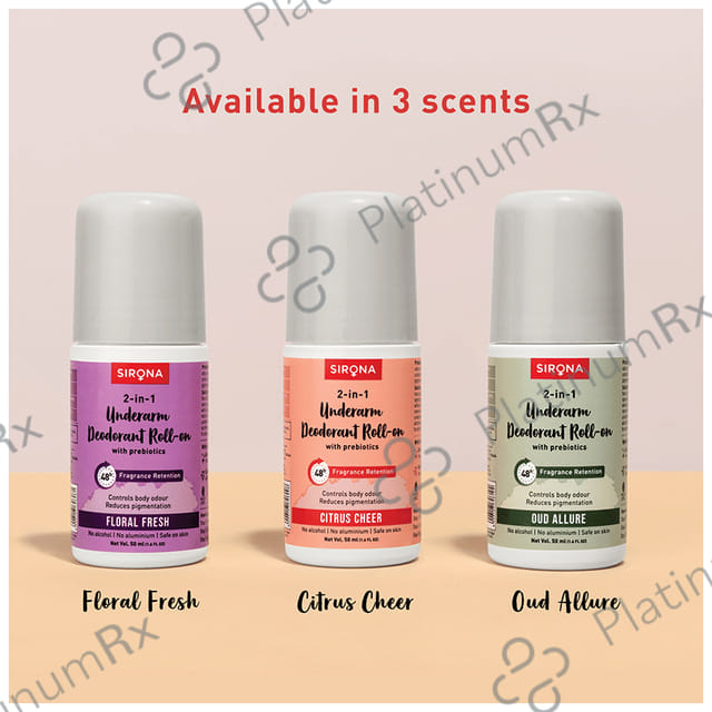 Sirona 2 in 1 Underarm Deodorant Roll-On Citrus Cheer