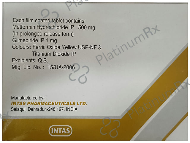 Zoryl M 1/500mg Tablet PR 20s