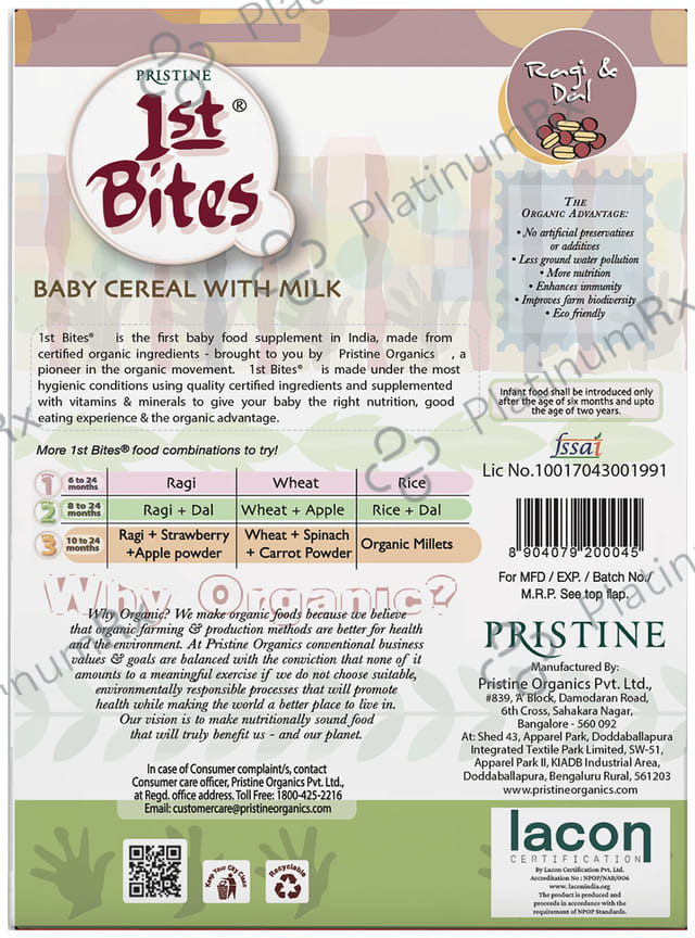Pristine 1st Bites (8 Months 24 Months) Stage 2 Baby Cereal Powder 300gm