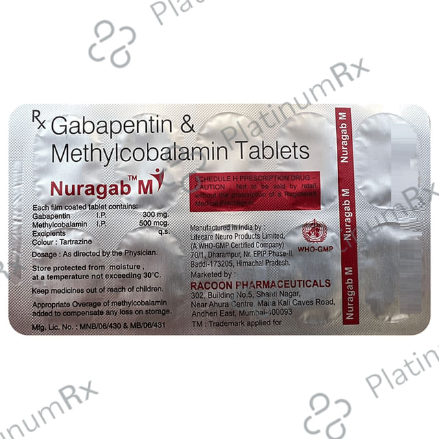 Nuragab M 300mg/500mcg Tablet 10s