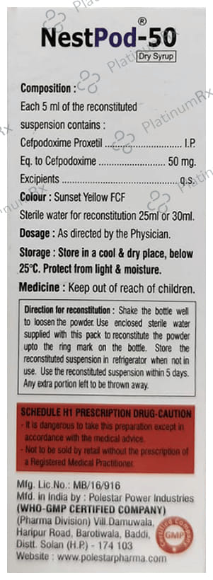 Nestpod 50mg Dry Syrup 30ml