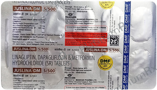 Juslina DM 10/5/500mg Tablet SR 10s