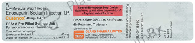 Cutenox 40mg Injection 1s