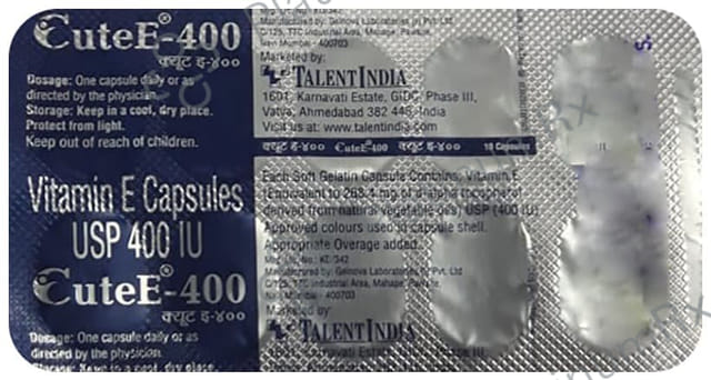 Cute E 400mg Capsule 10s